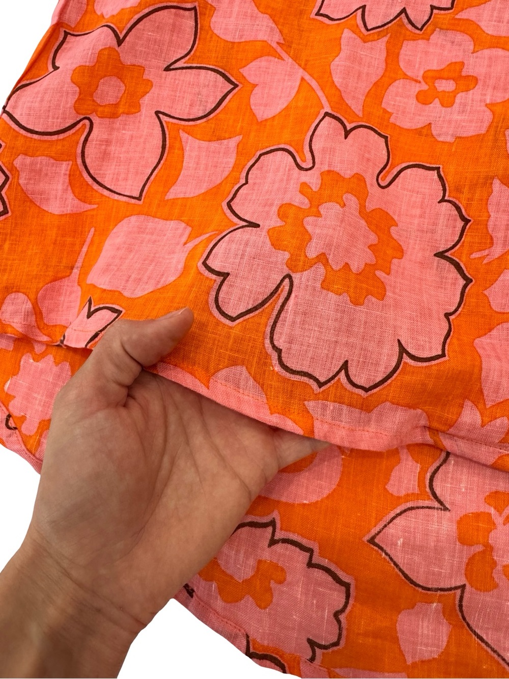 Faithfull the Brand Orange and Pink Floral Button-Down Shirt - Picture 6 of 7